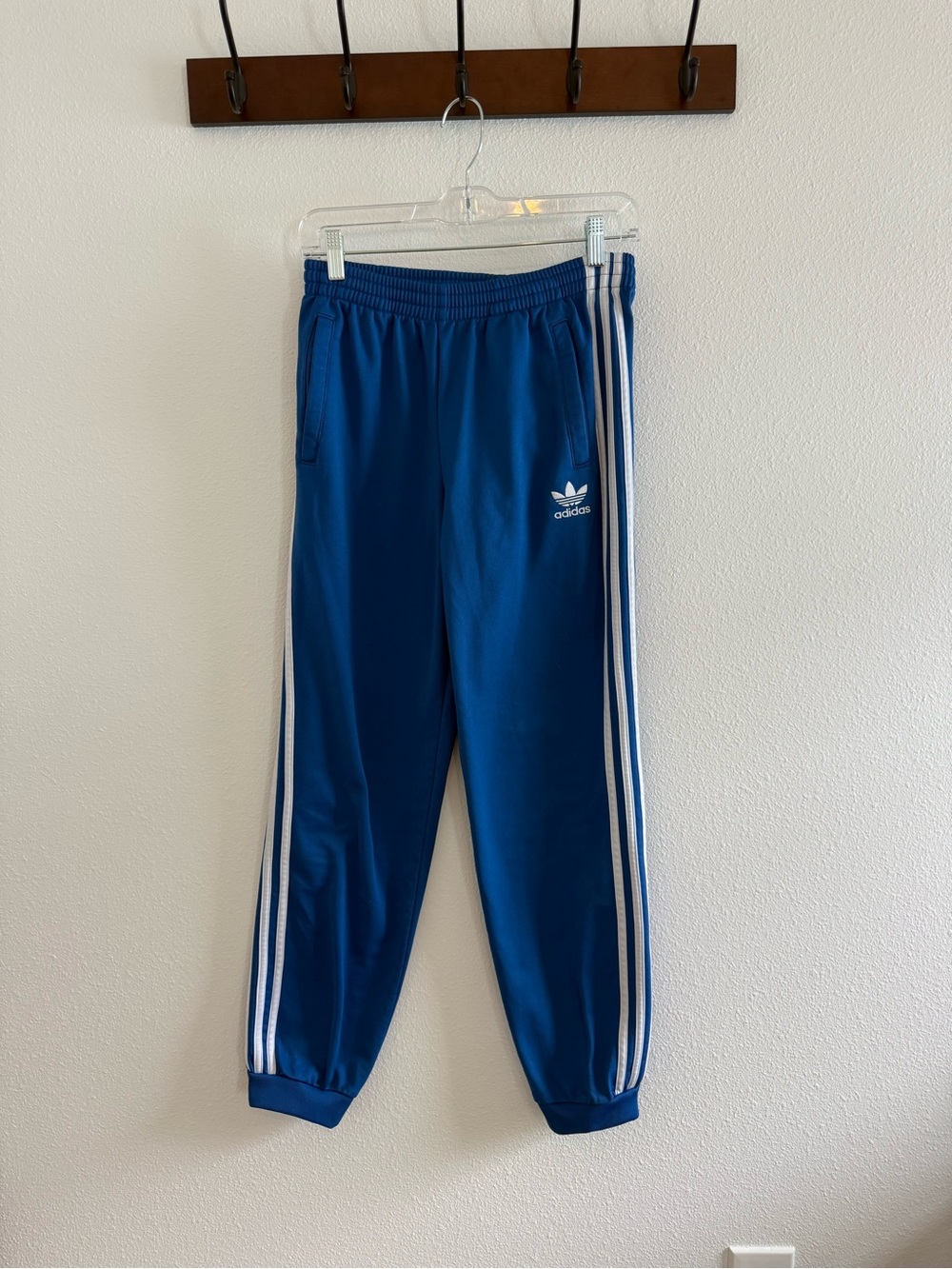 Adidas Originals 3-Stripe Cuffed Track Pants - Blue - Size KIDS Large